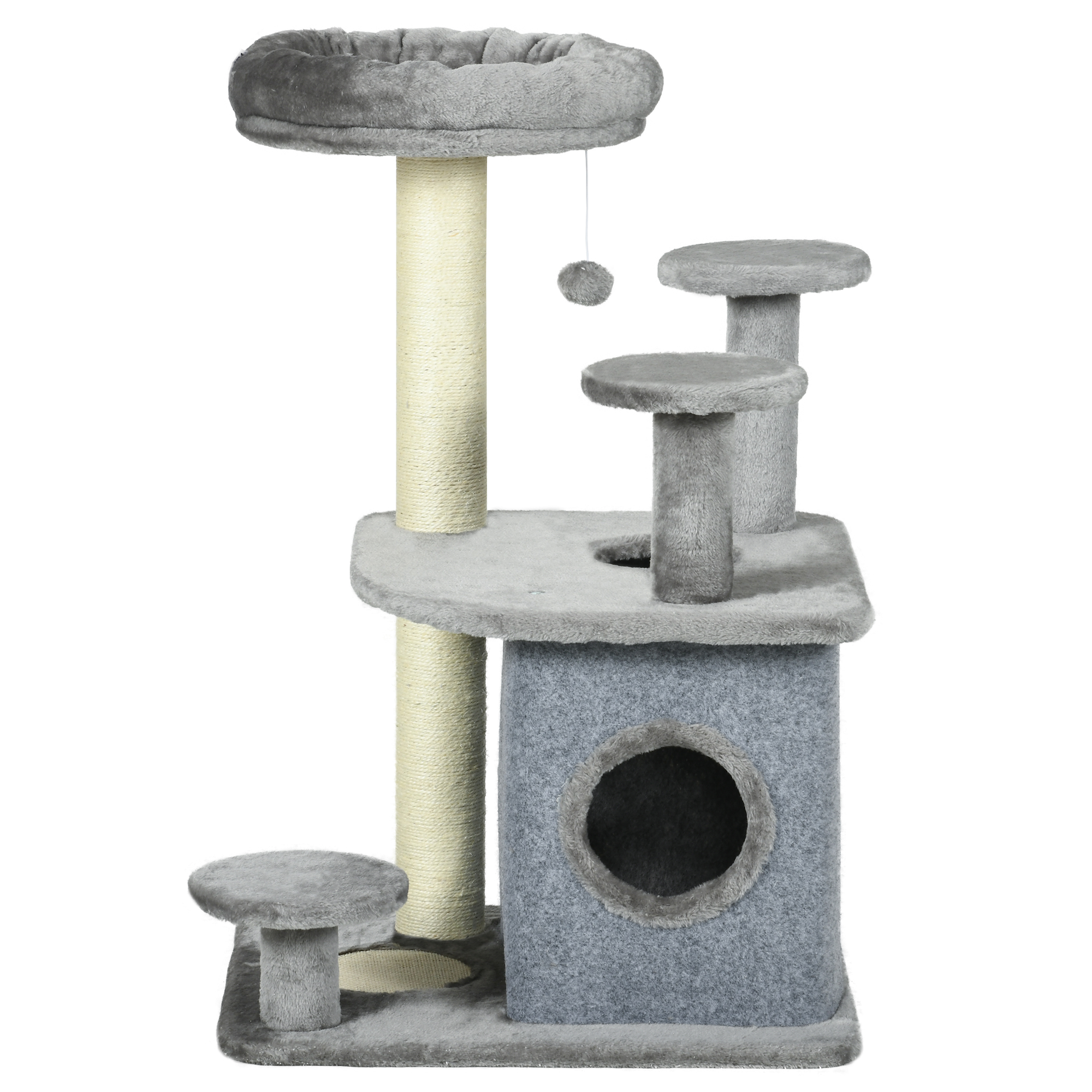 PawHut Kratzbaum für Katzen mit Plattformen, Bett, Häuschen und Sisal-Pfost günstig online kaufen