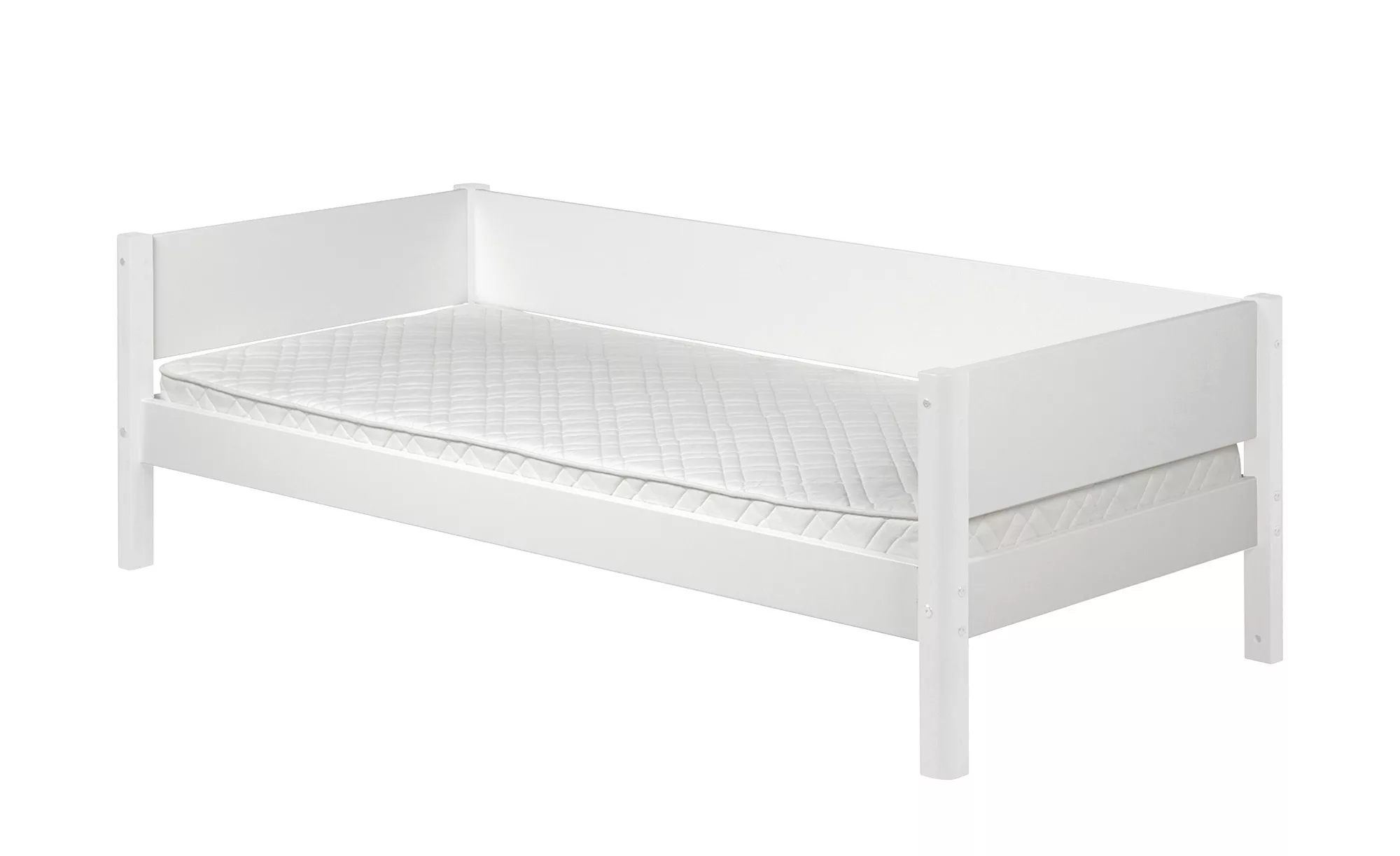 FLEXA Bett mit hinterer Absturzsicherung  Flexa White - weiß - 90 cm - Bett günstig online kaufen