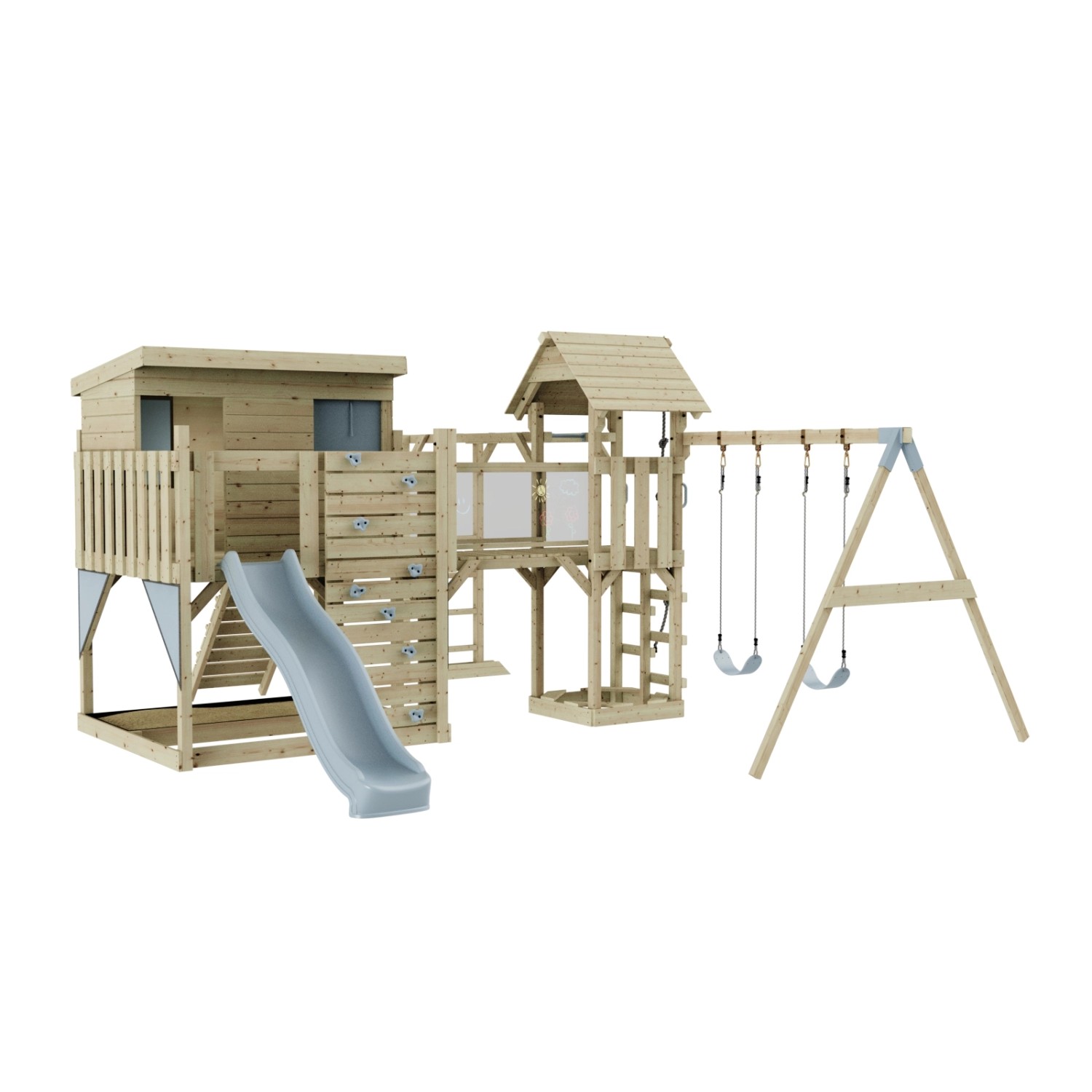 OutdoorToys Spielturm Johanna mit Kinderschaukel Eisblau günstig online kaufen