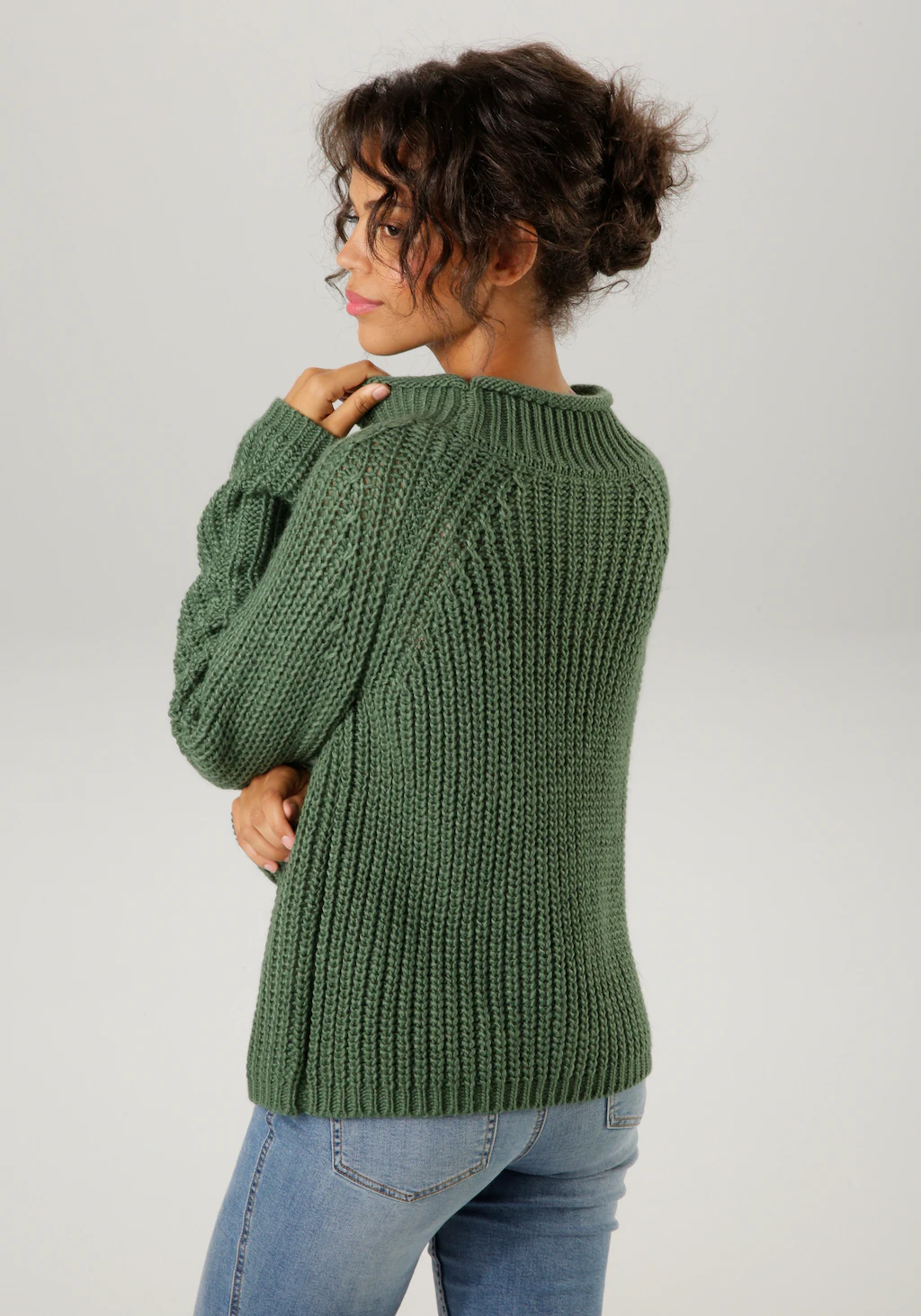 Aniston CASUAL Strickpullover, mit Rollkante am Stehkragen günstig online kaufen