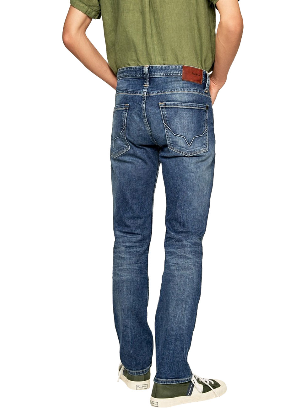 Pepe Jeans Herren Jeans Cash - Regular Fit - Blau - Streaky Stretch Medium günstig online kaufen