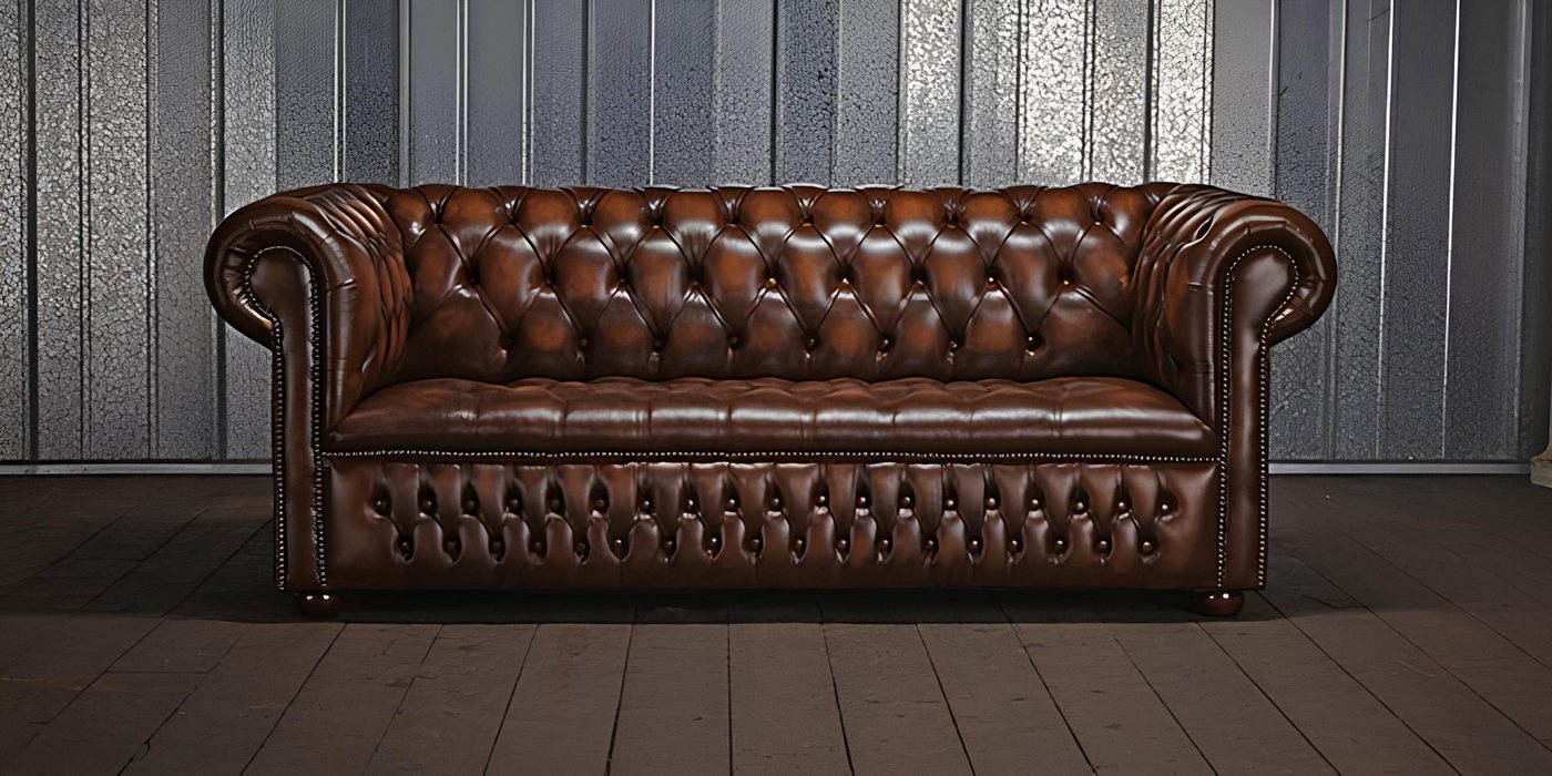 Xlmoebel Sofa Klassisches Chesterfield Leder Sofa mit Polsterung aus 100% e günstig online kaufen