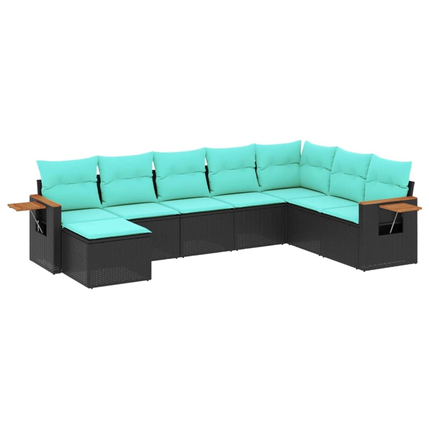 vidaXL 8-Tlg Garten-Sofagarnitur mit Kissen Schwarz Poly Rattan 3227086 günstig online kaufen