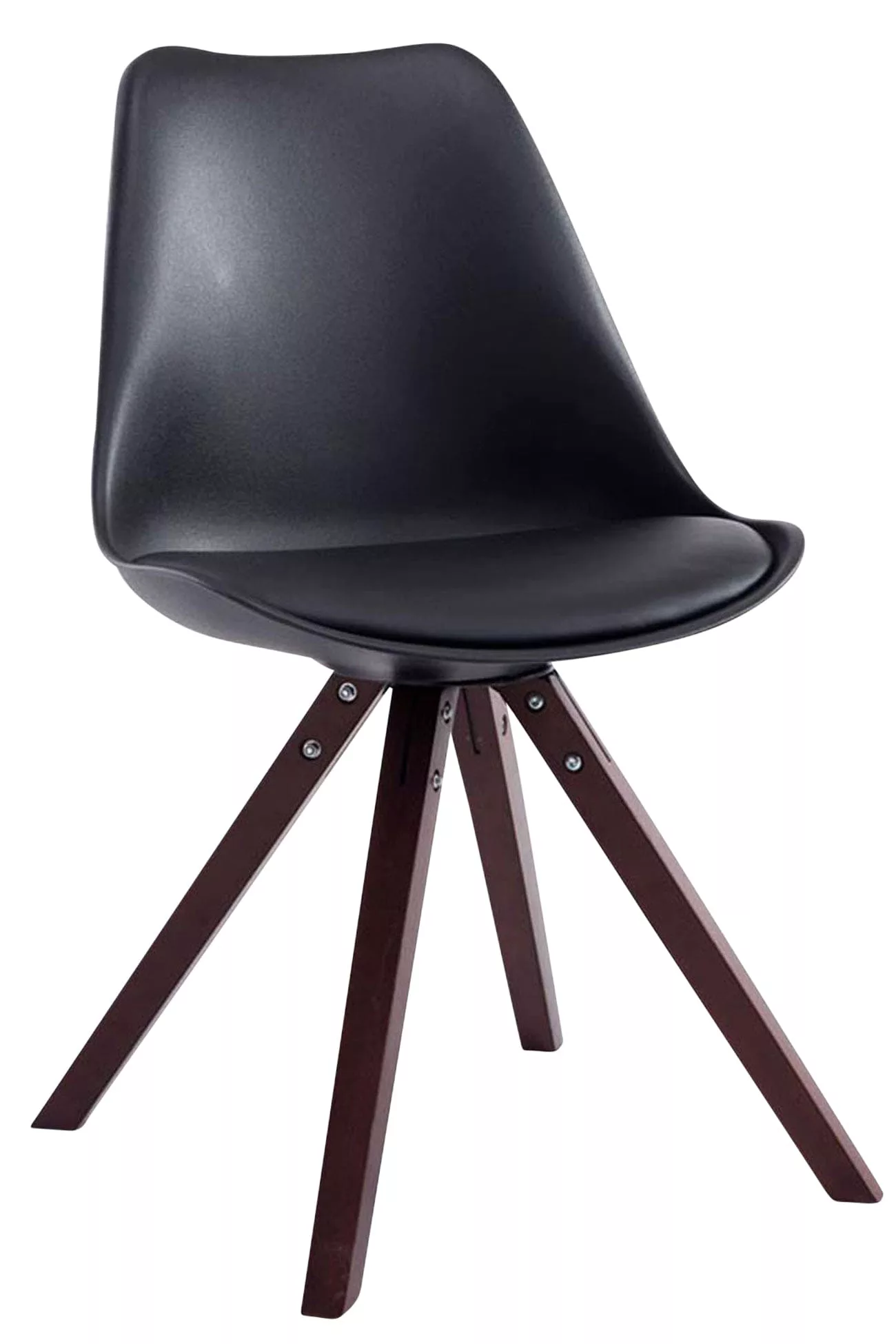 4er Set Stühle Toulouse Kunstleder Cappuccino Square Schwarz günstig online kaufen