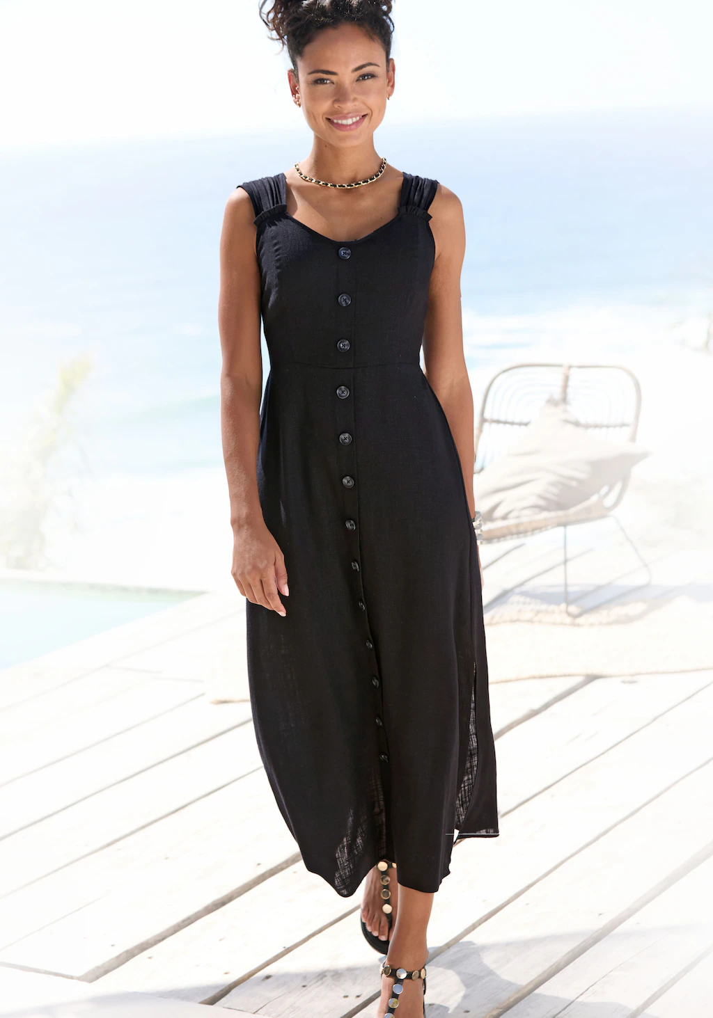 LASCANA Maxikleid mit breiten Trägern aus günstig online kaufen