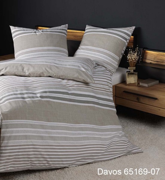 Janine Janine Feinbiber Bettwäsche DAVOS 65169 sand Größe:  200x200 cm + 2x günstig online kaufen