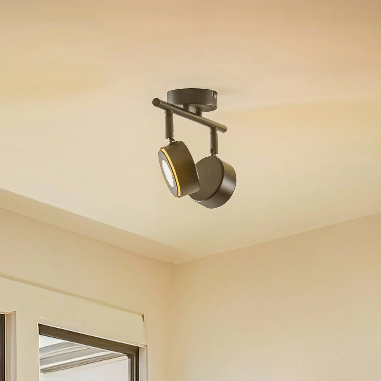 Lindby Strahler Jyla, schwarz, 4.000 K, 2-flg., GX53 günstig online kaufen