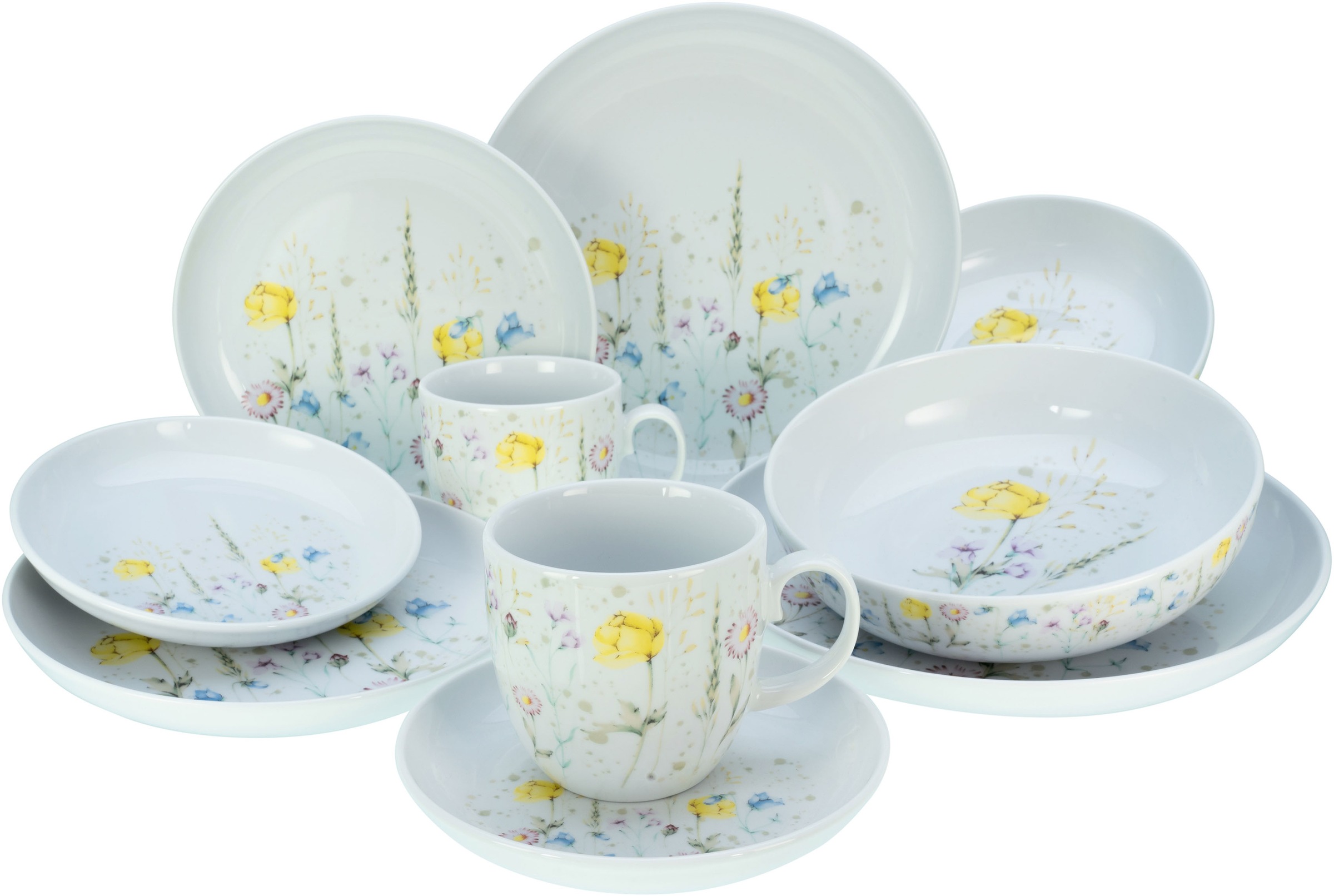 CreaTable Kombiservice Allround - WIESENBLUMEN multicolor Porzellan 10 tlg. günstig online kaufen