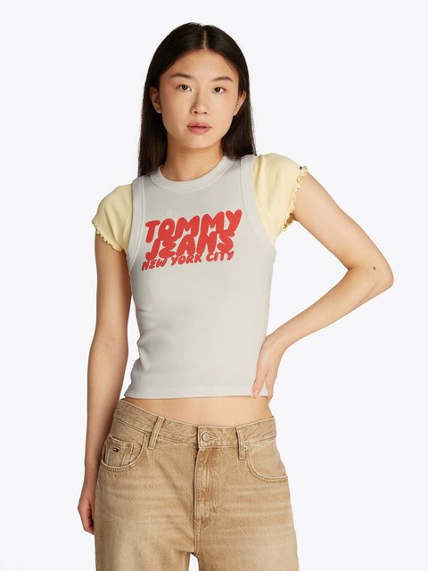 Tommy Jeans Tanktop TJW SLIM SH TJ BUBBLE TANK mit Logodruck günstig online kaufen