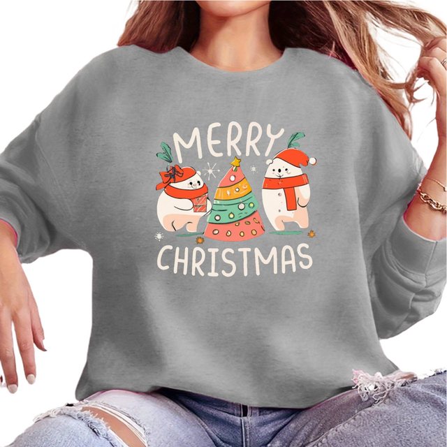 MC Star Weihnachtssweatshirt Weihnachts-Sweatshirts mit Rundhalsausschnitt, günstig online kaufen