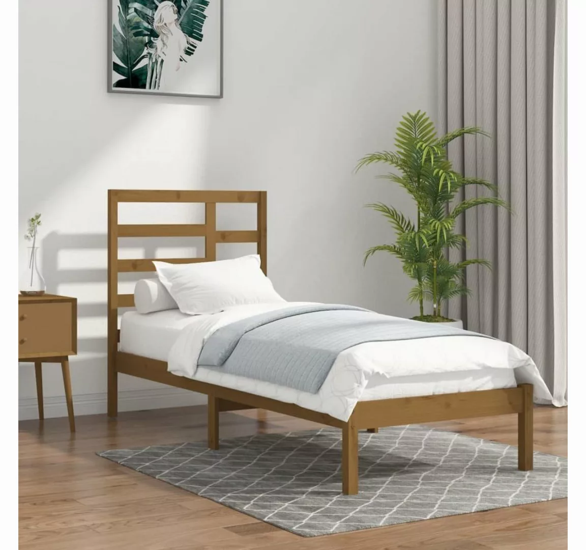 furnicato Bett Massivholzbett Honigbraun 100x200 cm günstig online kaufen