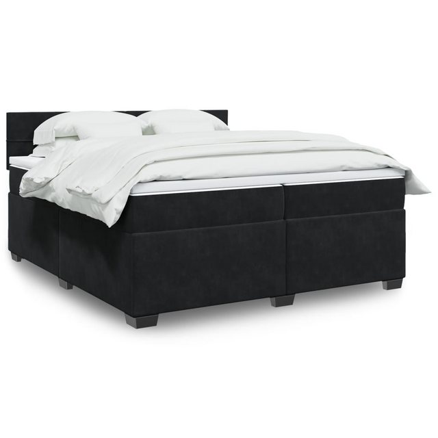 furnicato Bettgestell Boxspringbett mit Matratze Schwarz 200x200 cm Samt günstig online kaufen