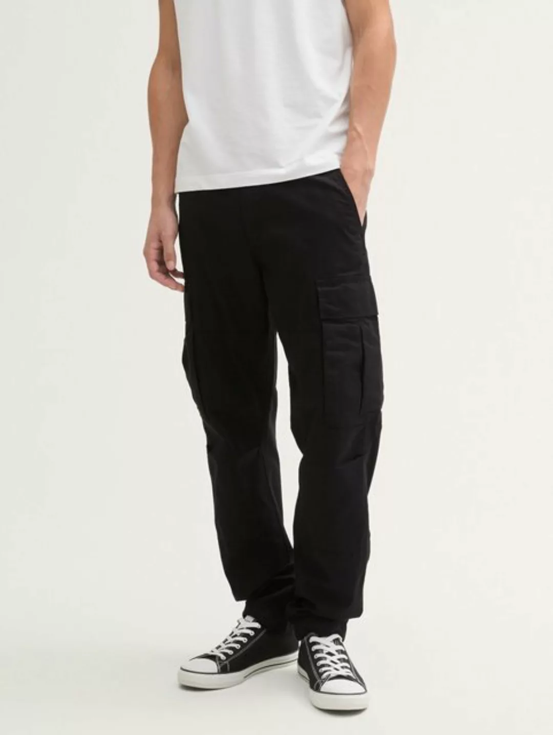 TOM TAILOR Denim Chinohose Loose Tapered Cargohose mit Logo Stickerei günstig online kaufen