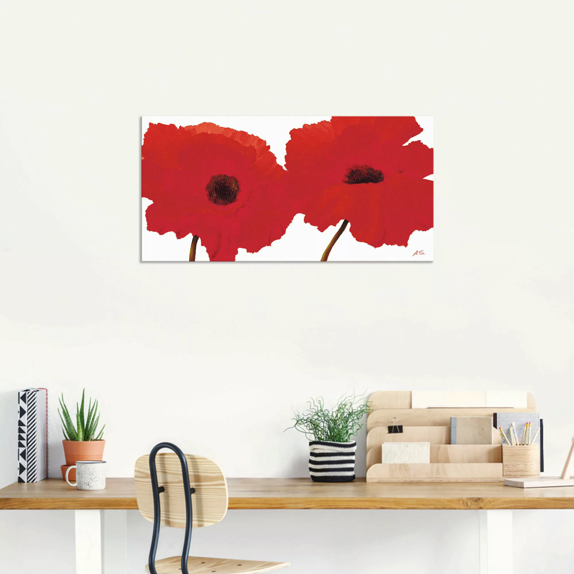 Artland Wandbild "Roter Mohn II", Blumen, (1 St.), als Alubild, Outdoorbild günstig online kaufen