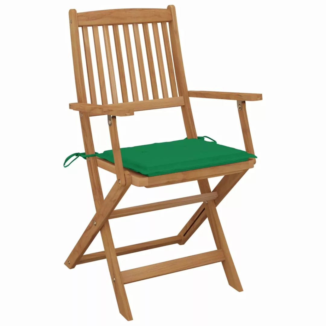 Klappbare Gartenstühle Mit Kissen 8 Stk. Massivholz Akazie günstig online kaufen