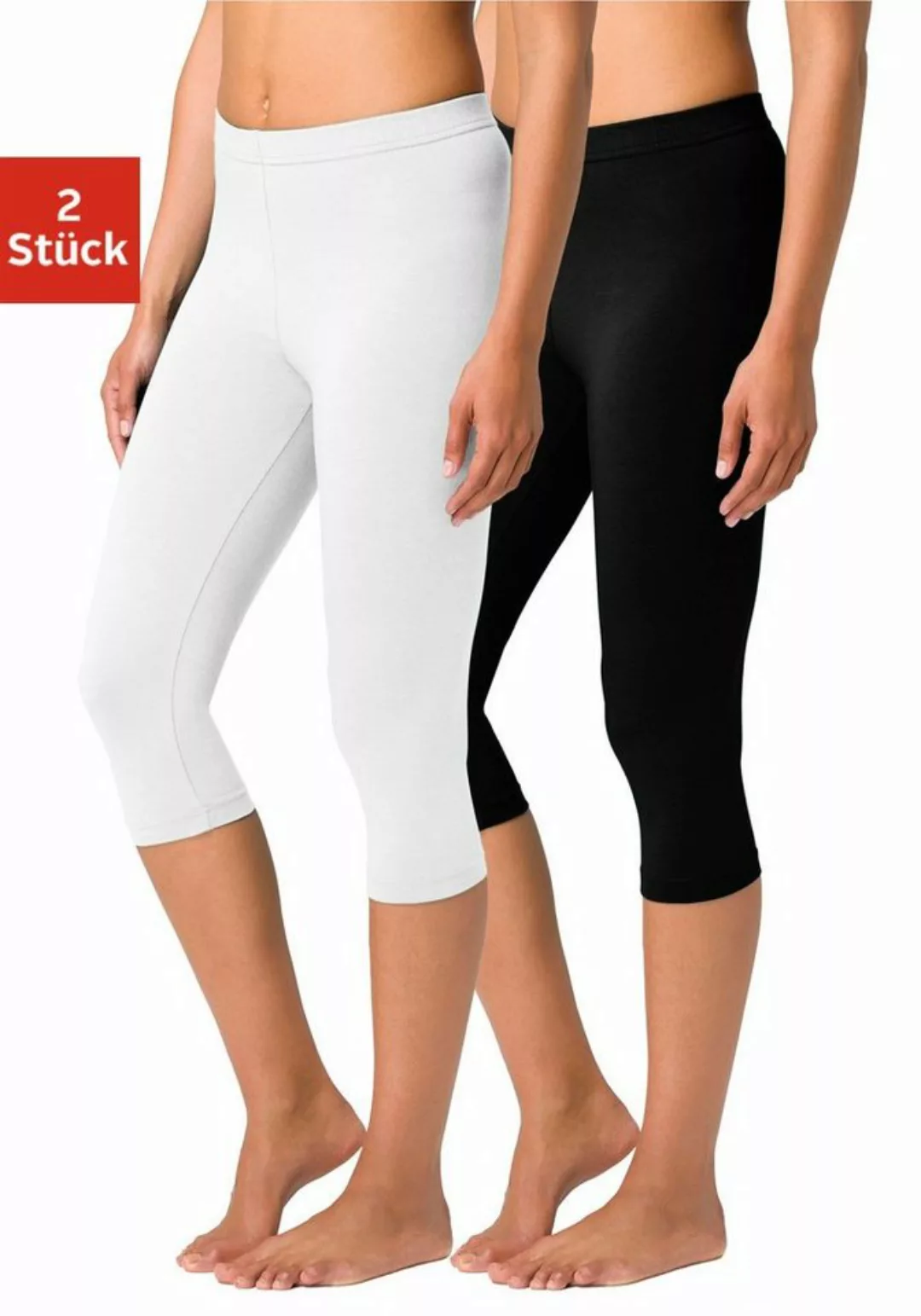 vivance active Caprileggings (2er-Pack) mit Gummibund, Loungewear günstig online kaufen