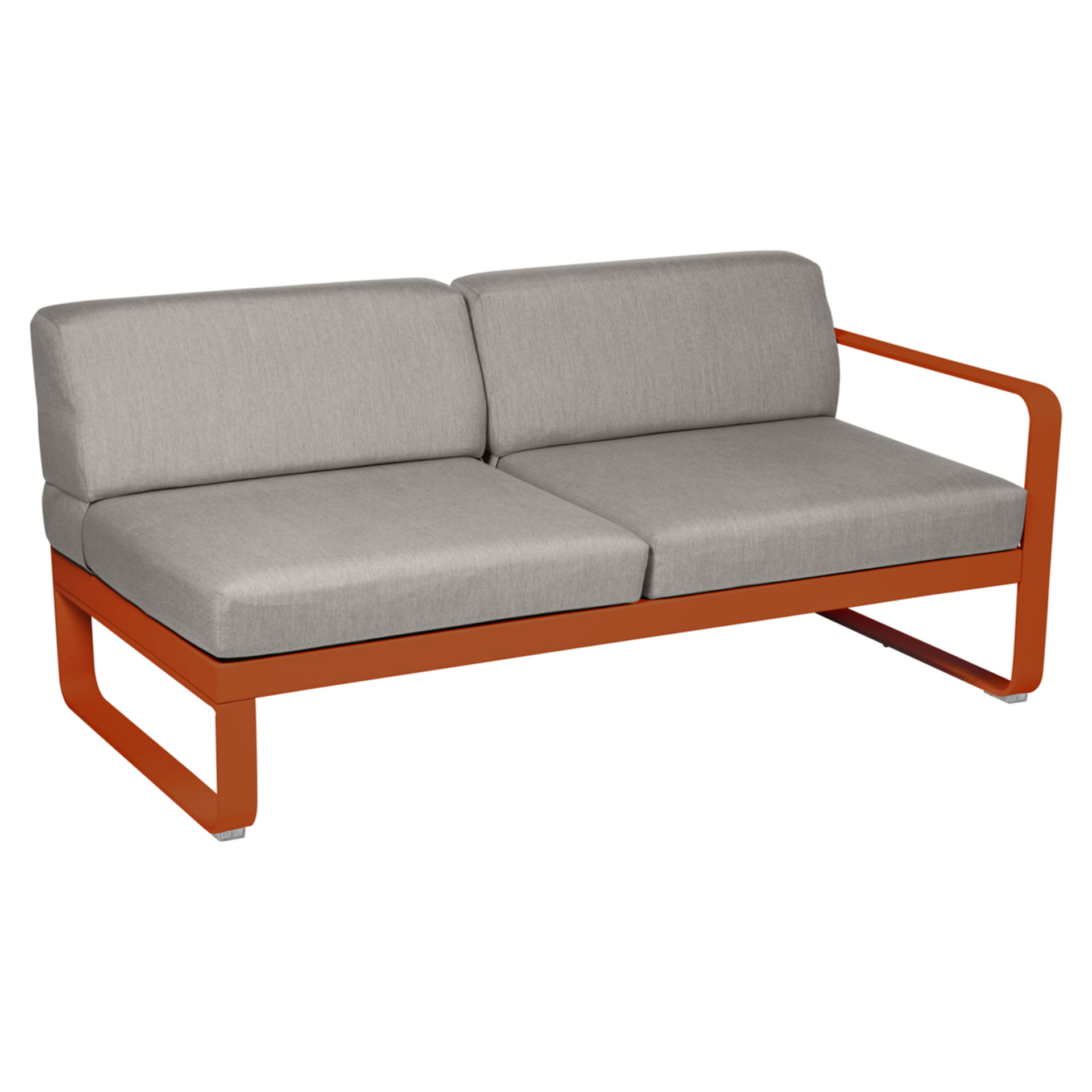 Bellevie Lounge 2-Sitzer Modul E2 Kandierte Orange B8 Taupegrau Rechts günstig online kaufen