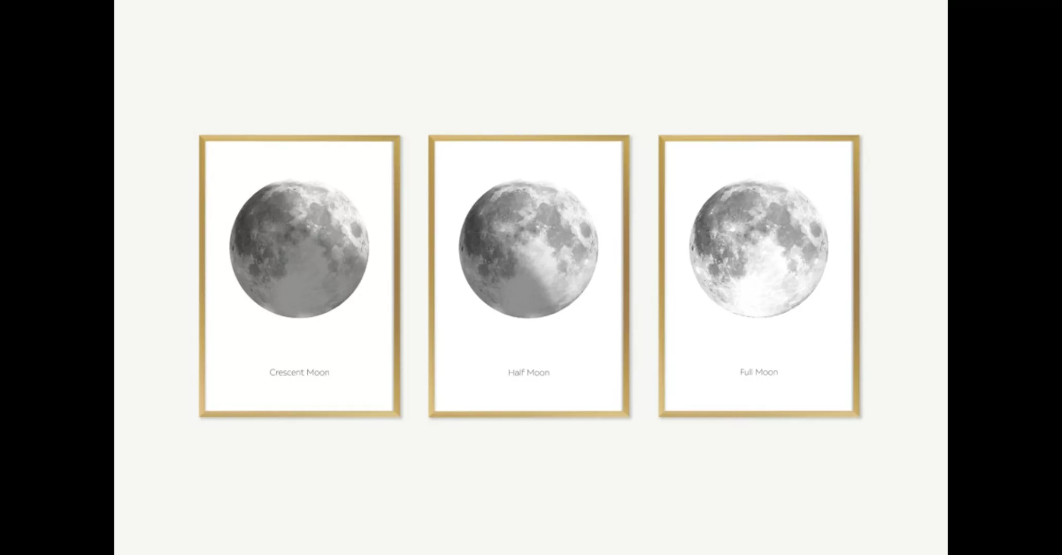 Moon Phase 3 x gerahmte Kunstdrucke (A3) - MADE.com günstig online kaufen
