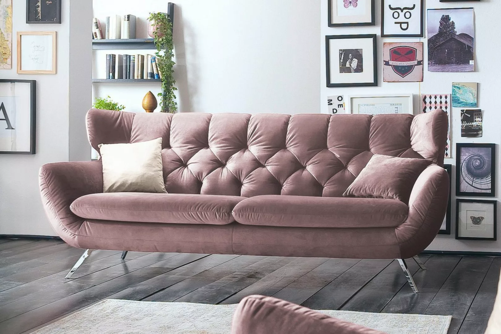 KAWOLA 3-Sitzer CHARME, Sofa Velvet od. Cord versch. Farben günstig online kaufen