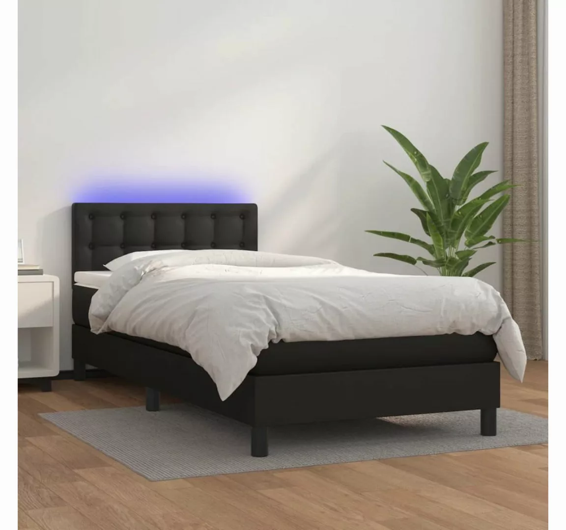 vidaXL Boxspringbett Bett Boxspringbett mit Matratze & LED Kunstleder (100 günstig online kaufen