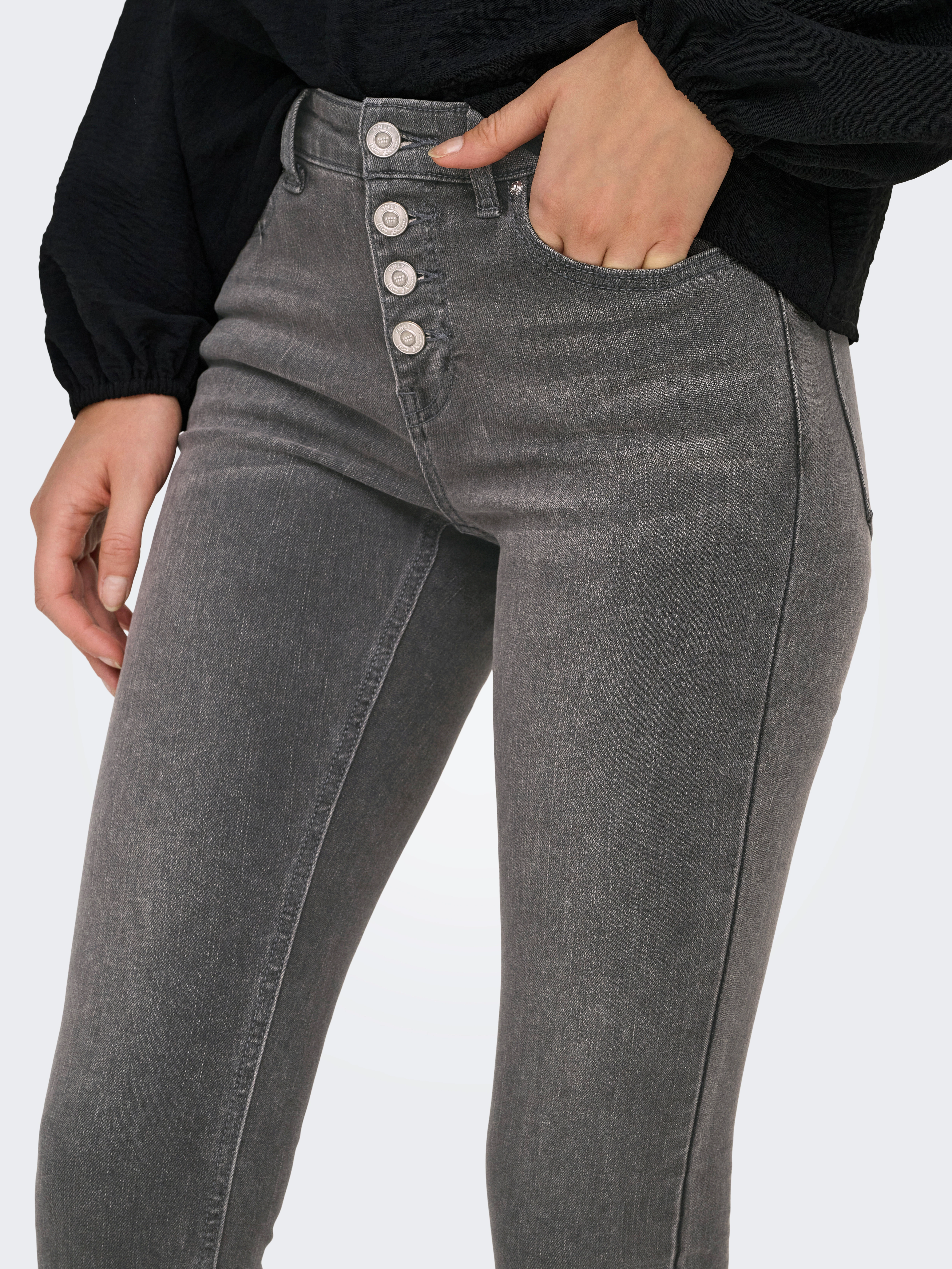 ONLY Skinny-fit-Jeans "ONLMIA MID WAIST BUTTON SK RW ANK BOX" günstig online kaufen