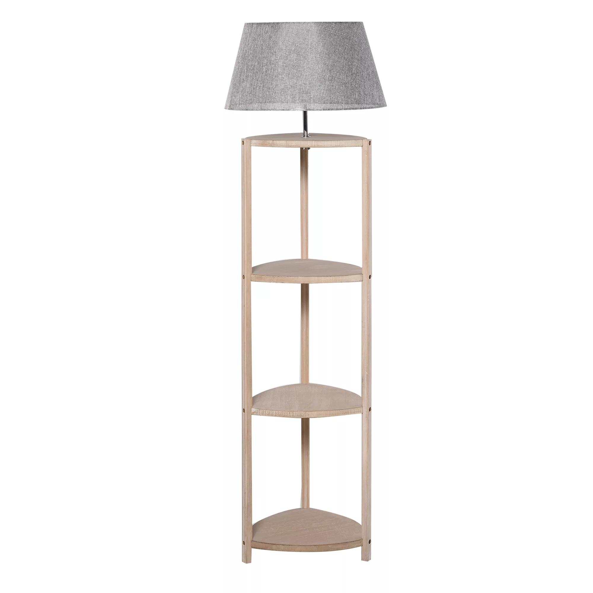 HOMCOM Stehlampe mit Ablage  Schlafzimmer Standleuchte, Skandinavisch, Holz günstig online kaufen