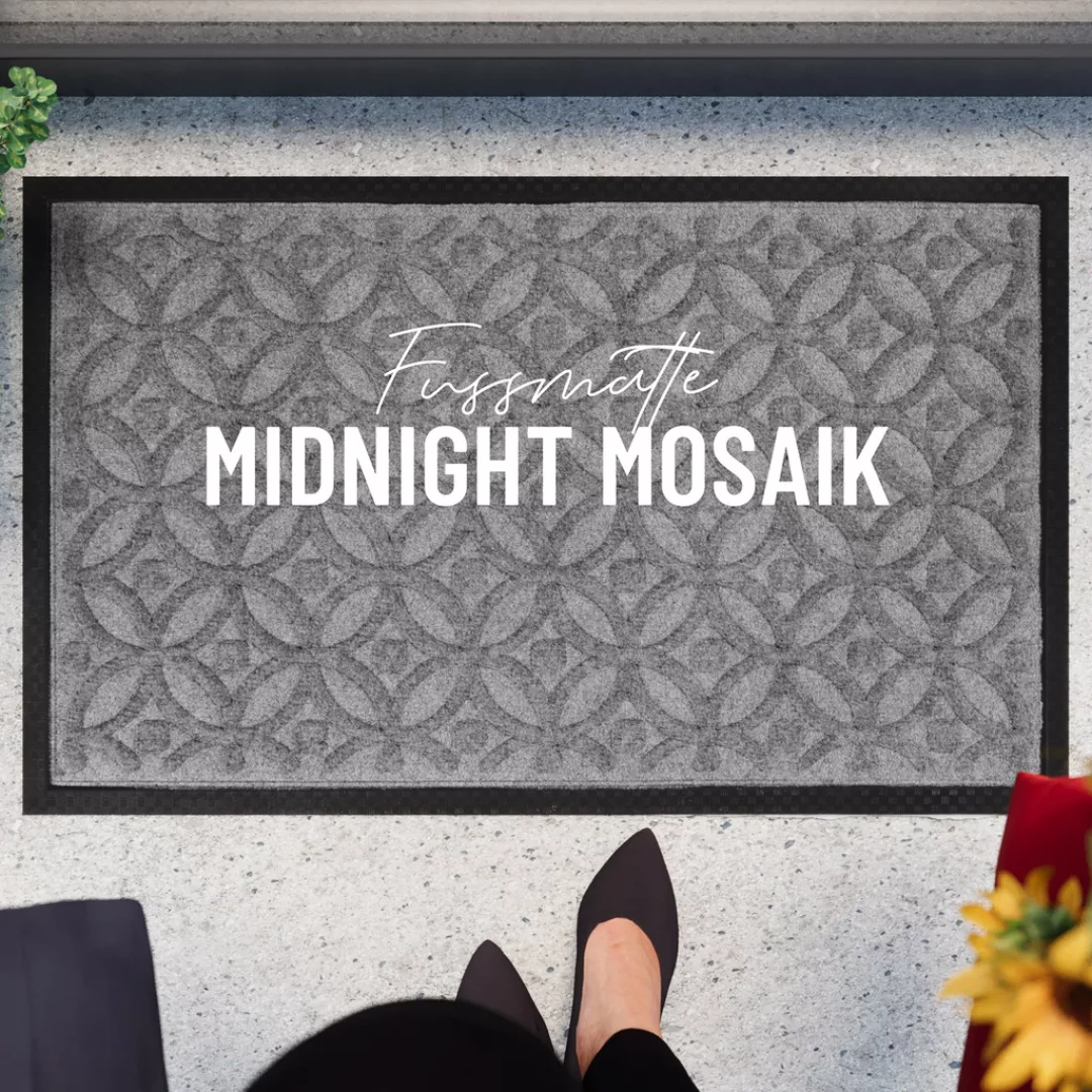 Wecon home Fußmatte »Midnight Mosaic«, rechteckig, 4 mm Höhe, pflegeleicht, günstig online kaufen