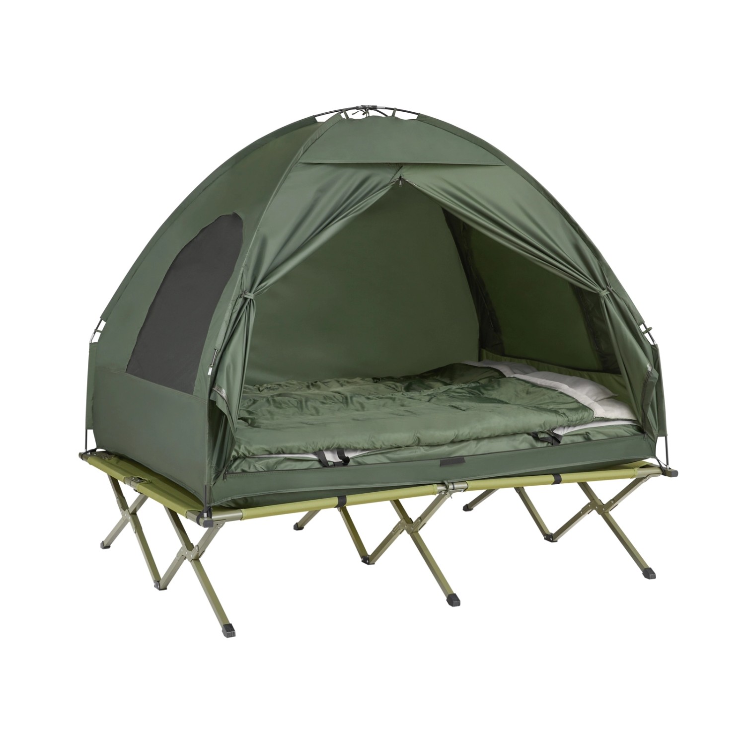 SoBuy Feldbett 4in1-Zelt mit Campingliege 2 Persone Grün OGS32-L-GR günstig online kaufen