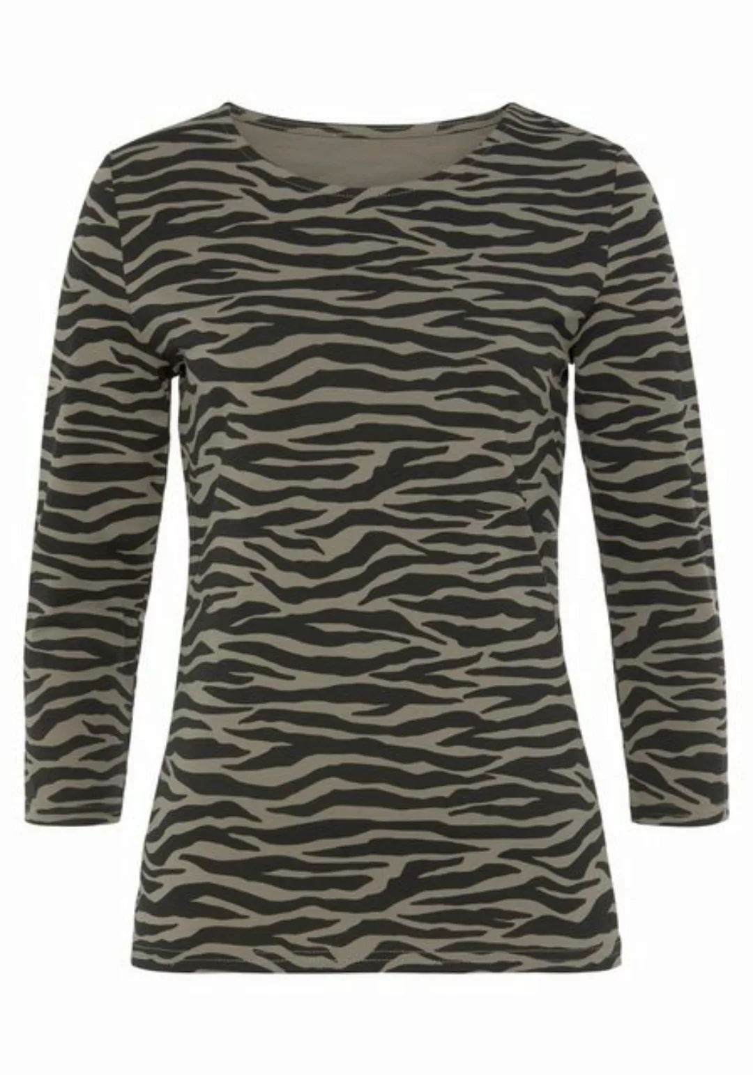 LASCANA Rundhalsshirt (1-tlg) mit Animal-Print günstig online kaufen