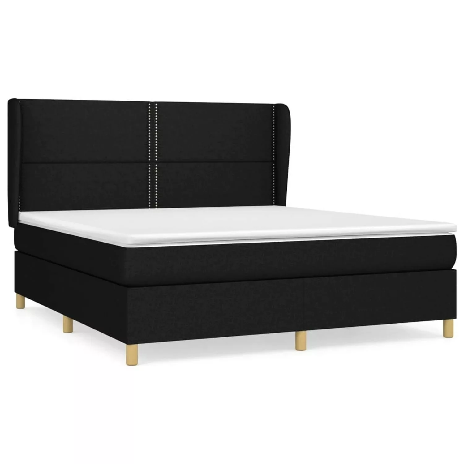 vidaXL Boxspringbett mit Matratze Schwarz 180x200 cm Stoff1372745 günstig online kaufen