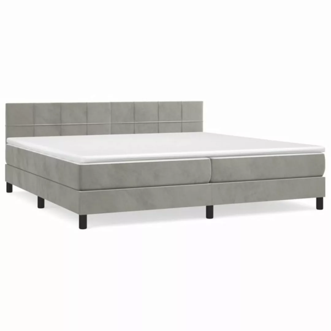 Vidaxl Boxspringbett Mit Matratze Hellgrau 200x200 Cm Samt günstig online kaufen