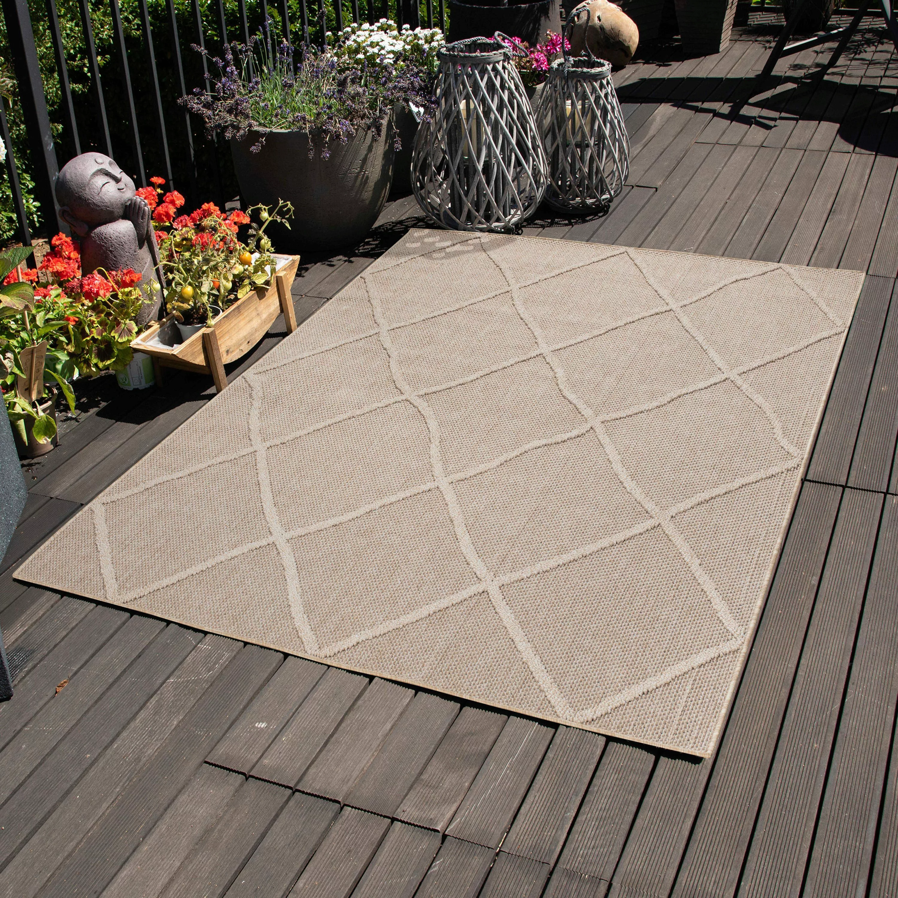 Carpettex Outdoorteppich Boho-Design, Läufer, Höhe: 8 günstig online kaufen