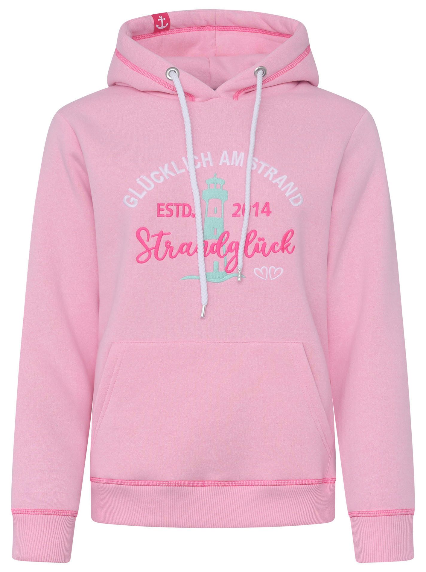 Zwillingsherz Hoodie ""Glücklich am Strand"", mit maritimer Stickerei, Käng günstig online kaufen