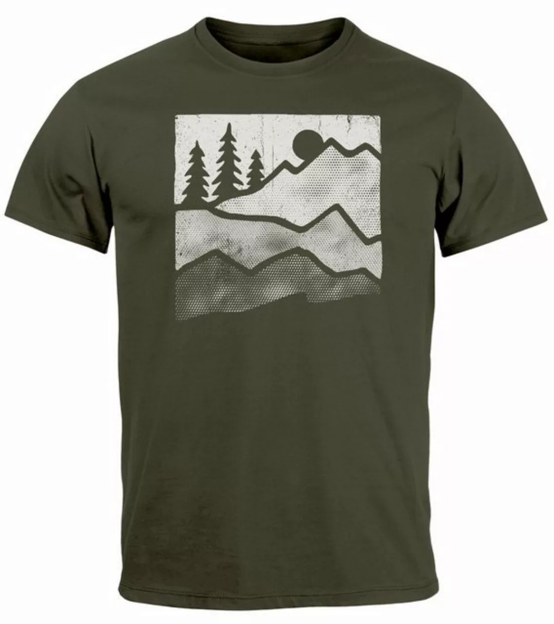 Neverless Print-Shirt Herren T-Shirt Berge Natur Outdoor Printshirt Aufdruc günstig online kaufen