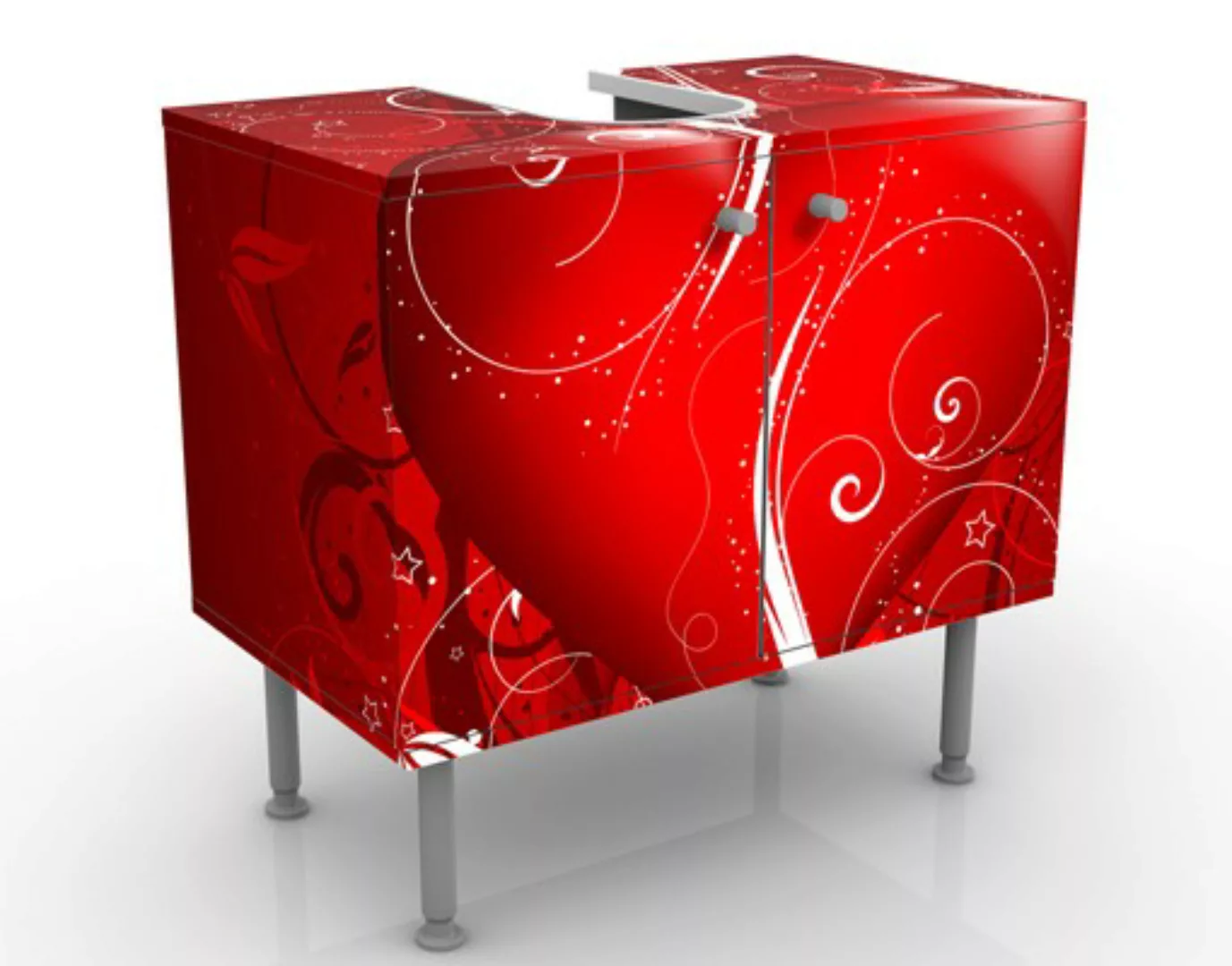 Waschbeckenunterschrank Kunstdruck Floral Heart günstig online kaufen