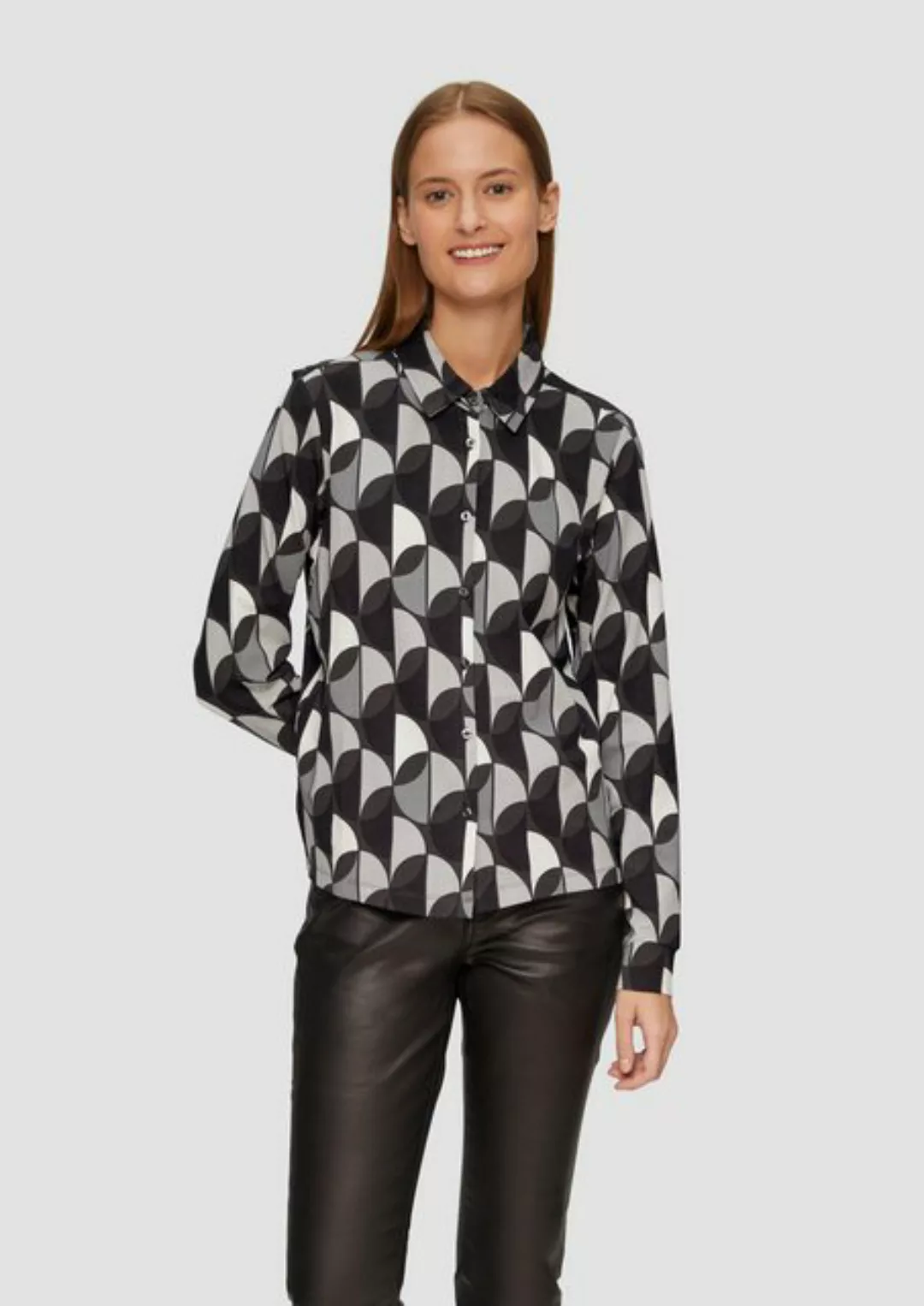 s.Oliver Langarmshirt Jersey-Bluse mit All-over-Print günstig online kaufen