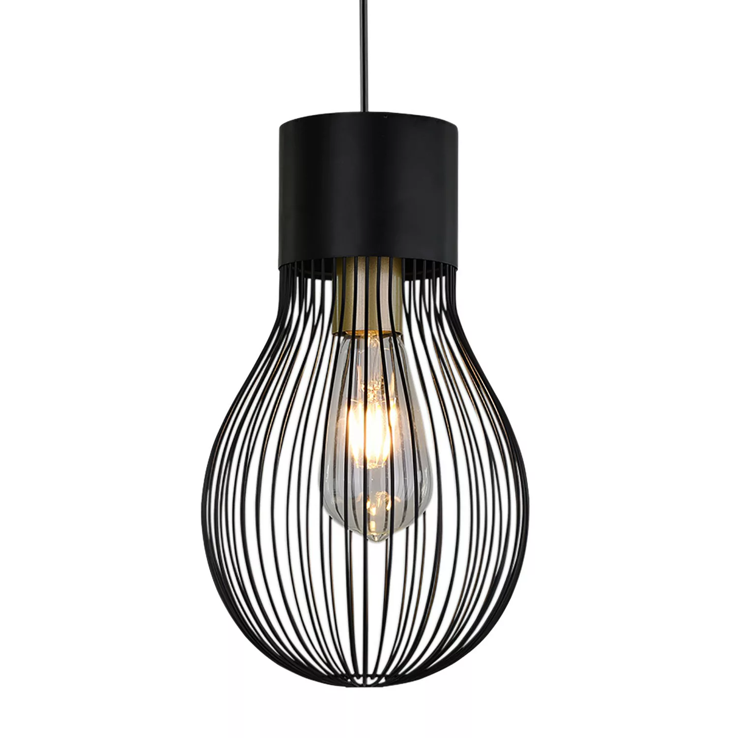 Pendelleuchte, 1-flammig, Metall schwarz - schwarz - 150 cm - Lampen & Leuc günstig online kaufen