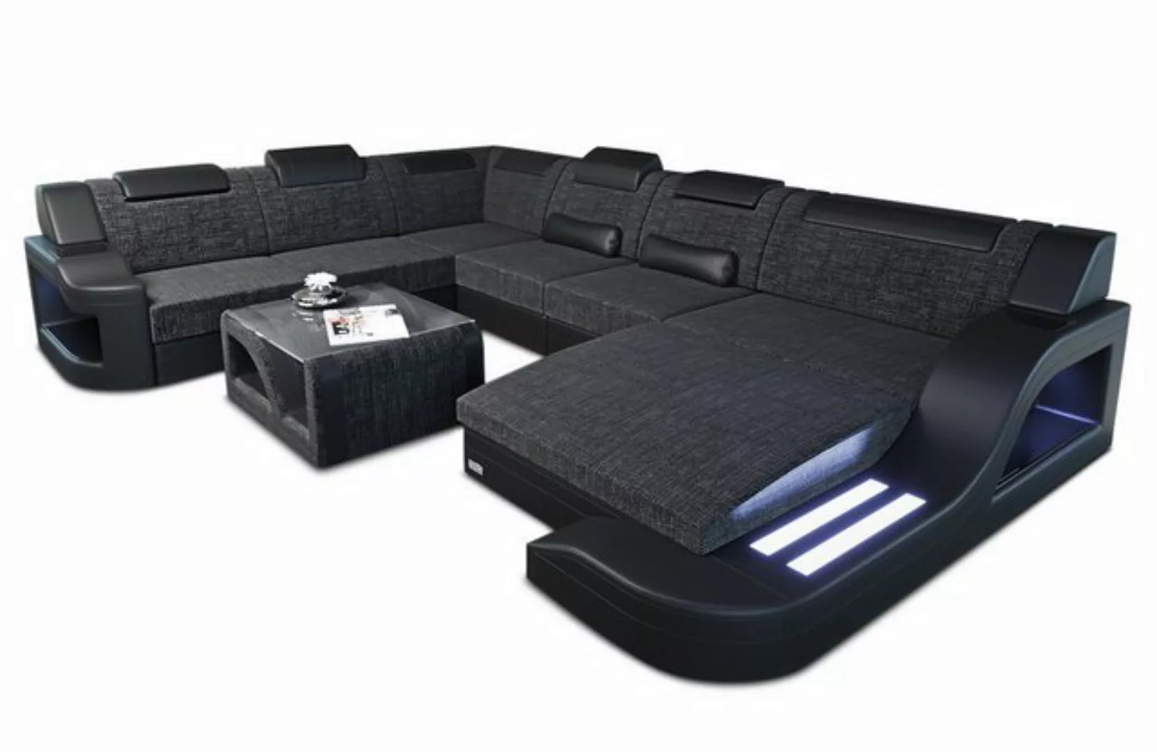 Sofa Dreams Wohnlandschaft Stoff Sofa Couch Polstersofa Palermo, XXL U Form günstig online kaufen