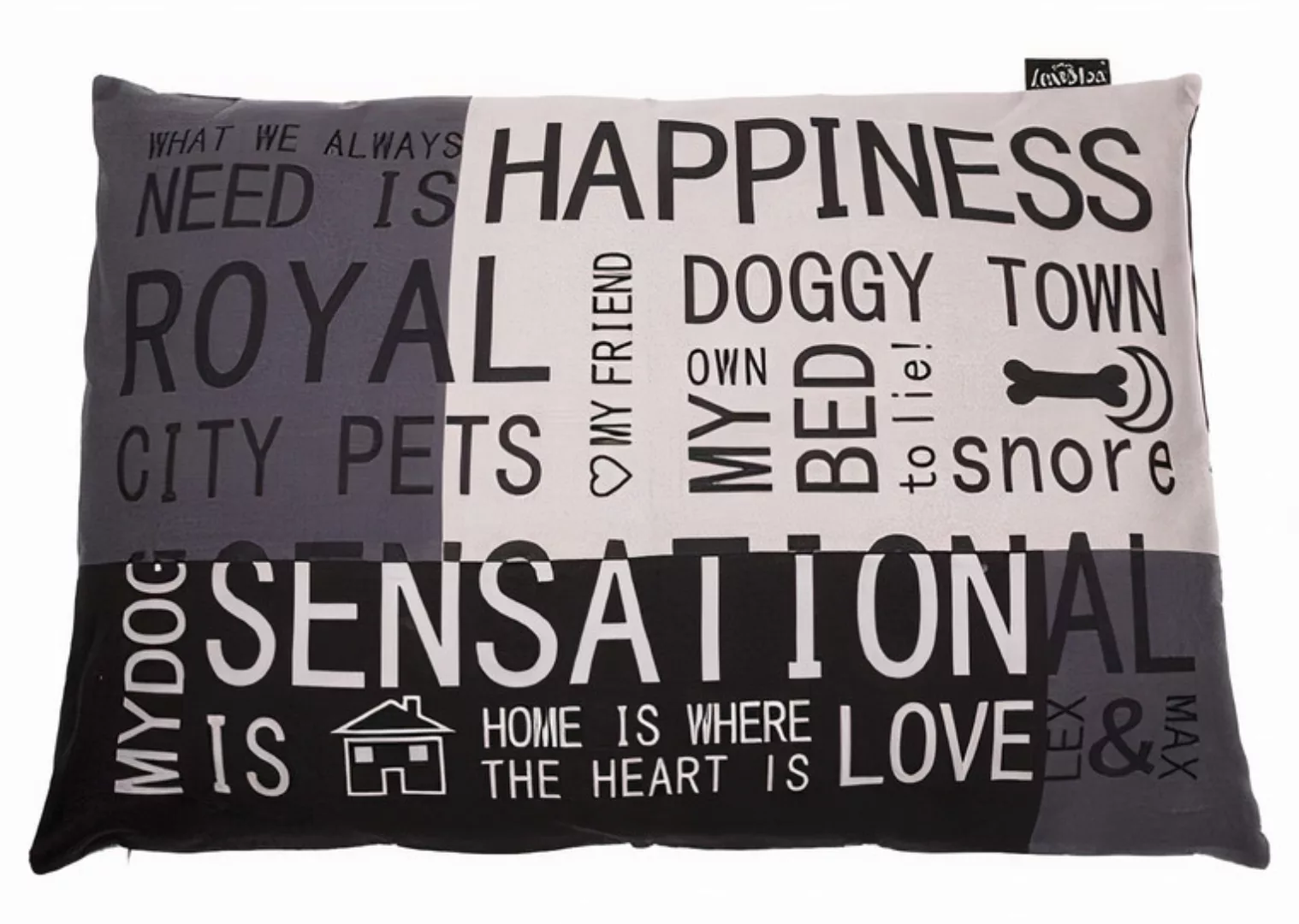 Hundekissen Happiness 70 X 100 Cm Baumwolle Grau günstig online kaufen