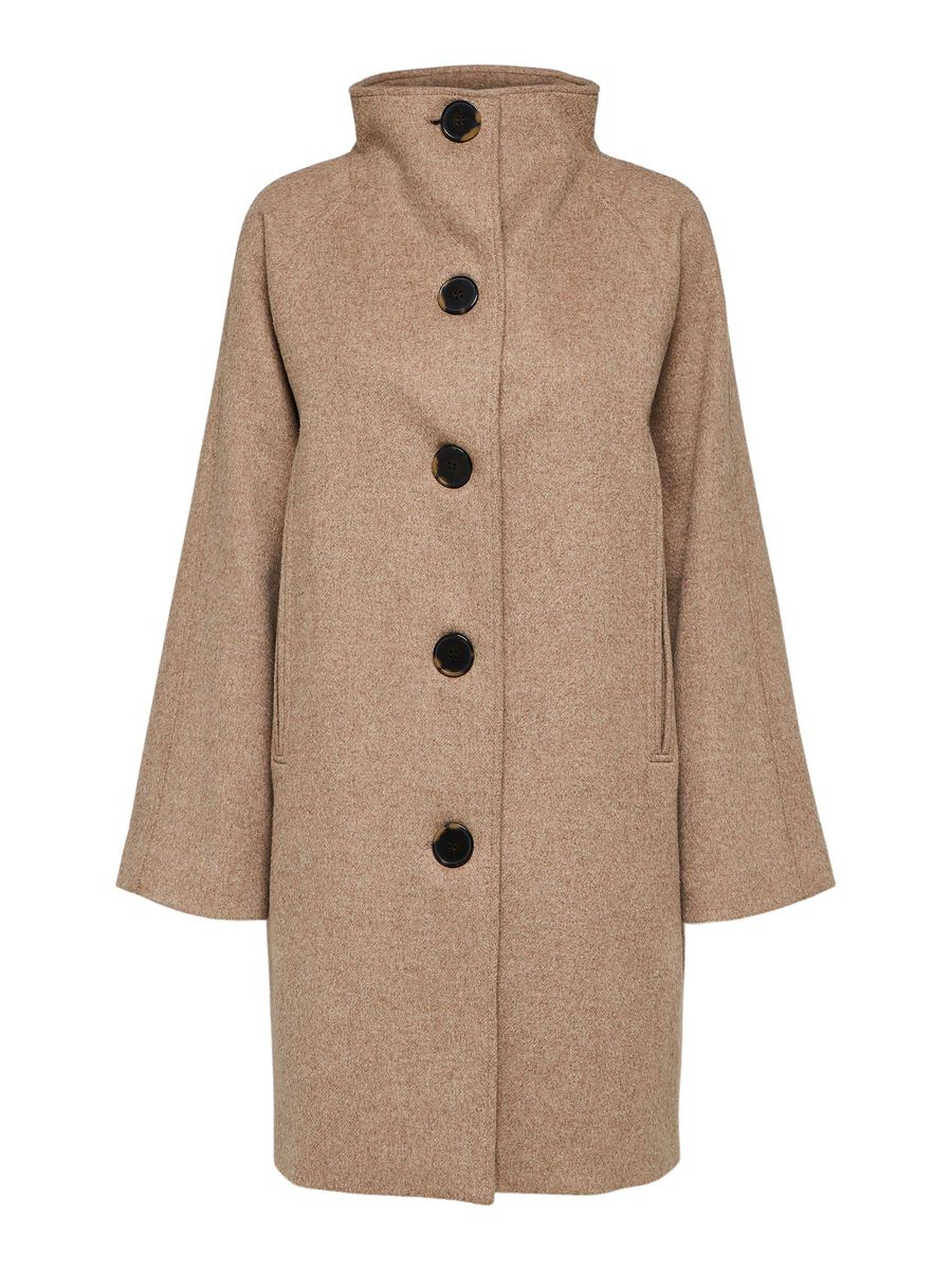 SELECTED Woll Mantel Damen Beige günstig online kaufen