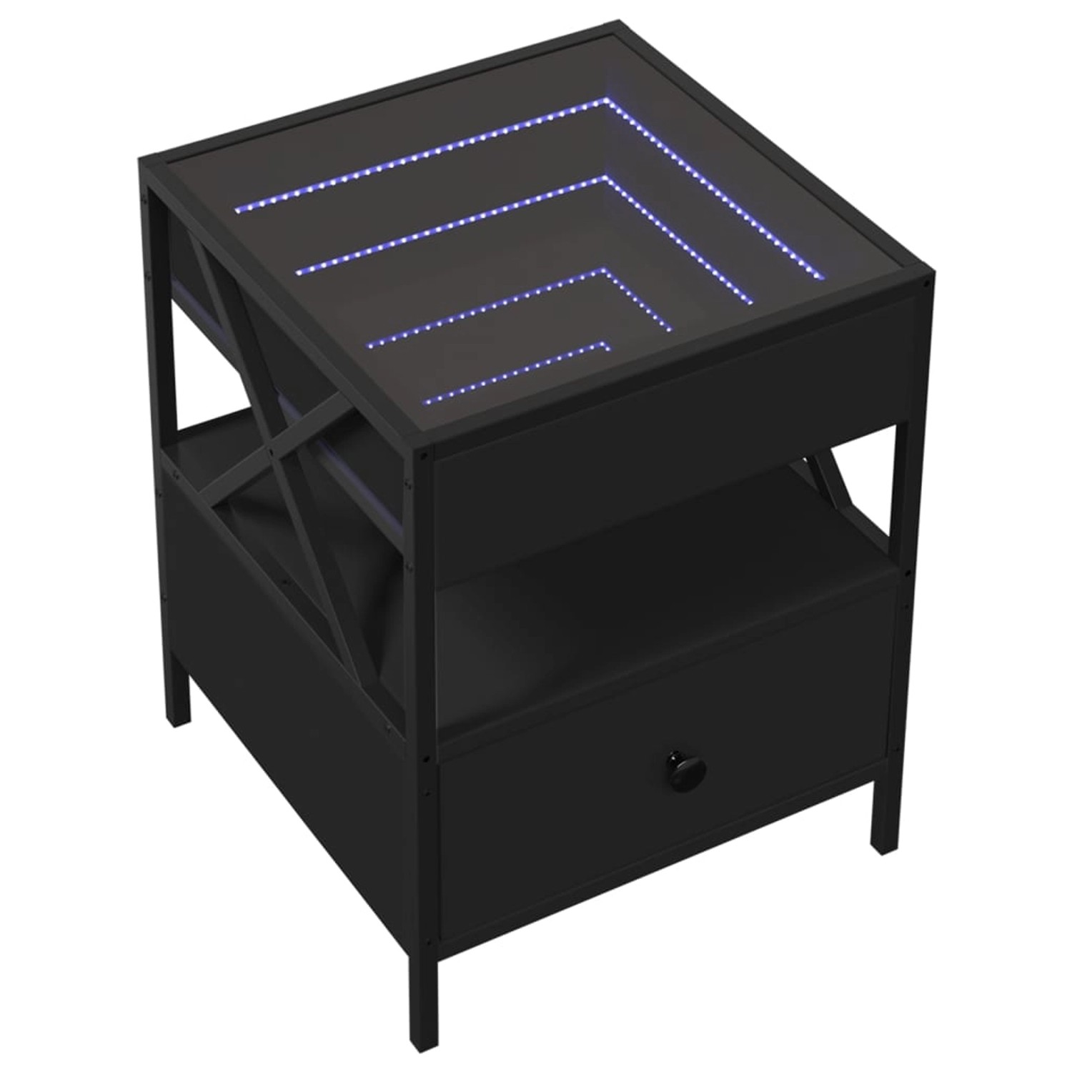 vidaXL Nachttisch mit Infinity-LED Schwarz 40x40x51 cm günstig online kaufen