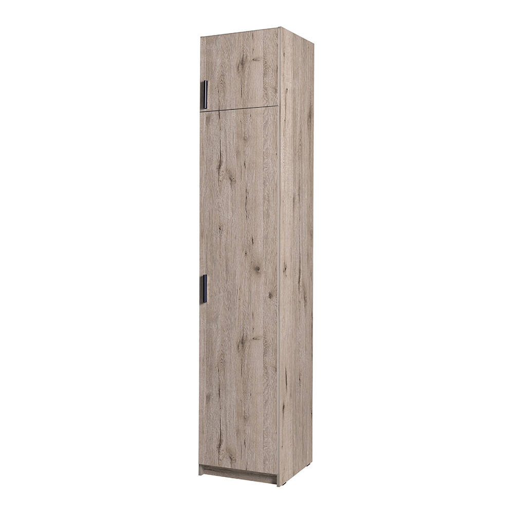 Kleiderschrank 1-türig mit Aufsatzschrank, 47cm breit, Eiche, SELAWIK-166 günstig online kaufen