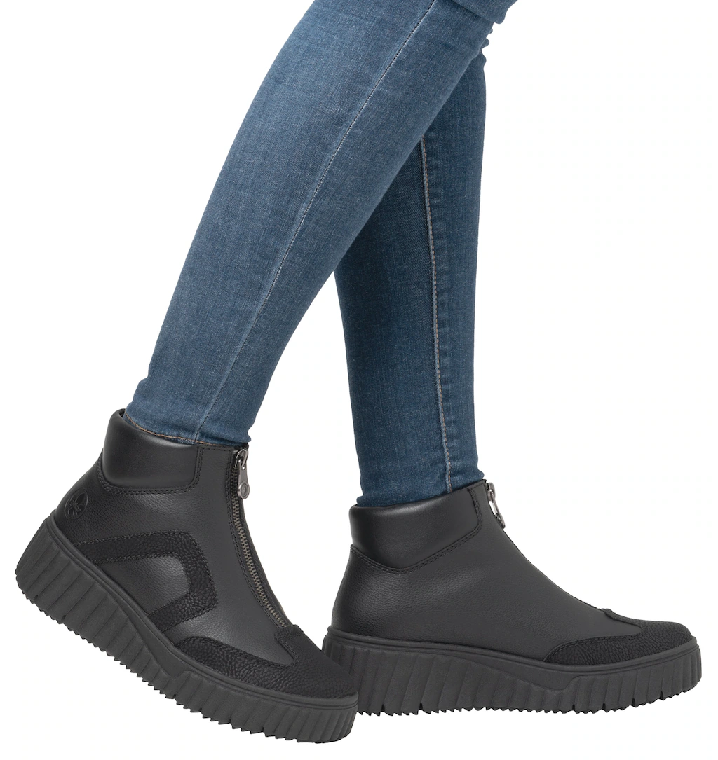 Rieker Schlupfboots, Stiefelette, Keilabsatz, Plateauboots mit gepolstertem günstig online kaufen