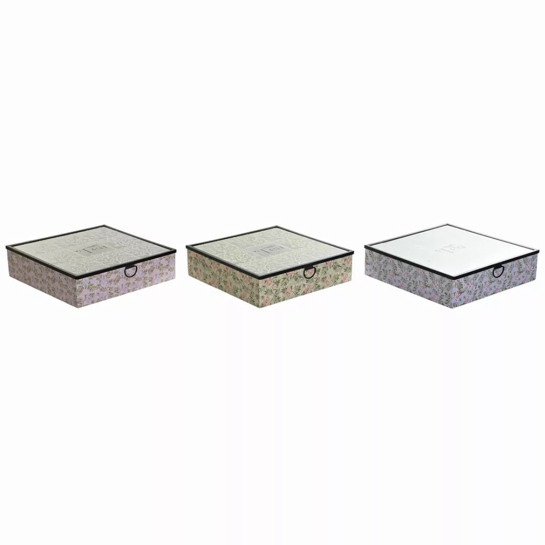 Teebox Dkd Home Decor Metall Kristall Blomster Holz Mdf (3 Pcs) (24 X 24 X günstig online kaufen