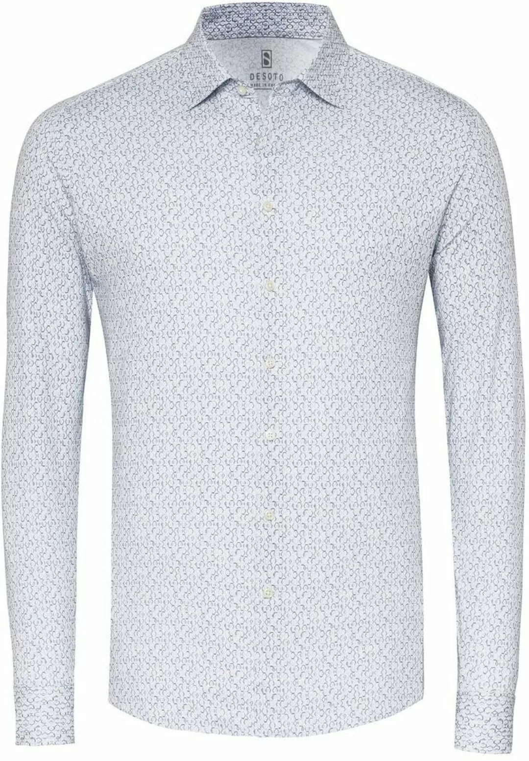 DESOTO Hemd Timeless Elegance Druck Blau   - Größe 3XL günstig online kaufen