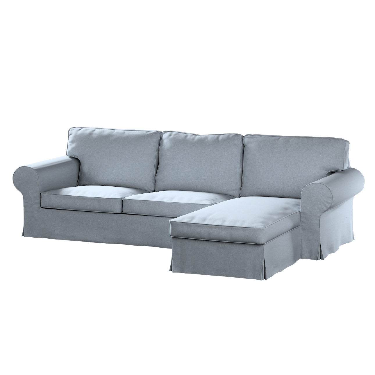 Bezug für Ektorp 2-Sitzer Sofa mit Recamiere, steingrau, Ektorp 2-Sitzer So günstig online kaufen