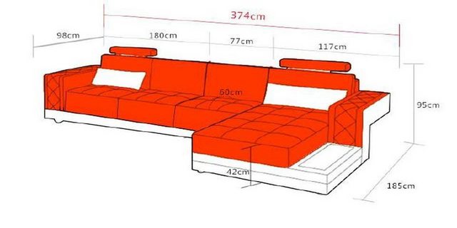 Xlmoebel Ecksofa Großes Ledersofa in L-Form mit Ecksofa und USB-Anschluss, günstig online kaufen