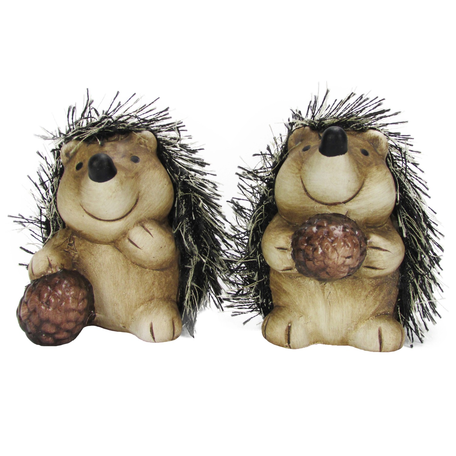 Igel aus Keramik mit Stoff 7,5 cm Braun günstig online kaufen
