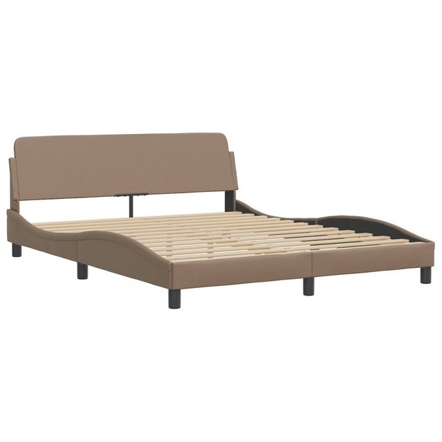 vidaXL Bett Bettgestell mit Kopfteil Cappuccino-Braun 160x200 cm Kunstleder günstig online kaufen