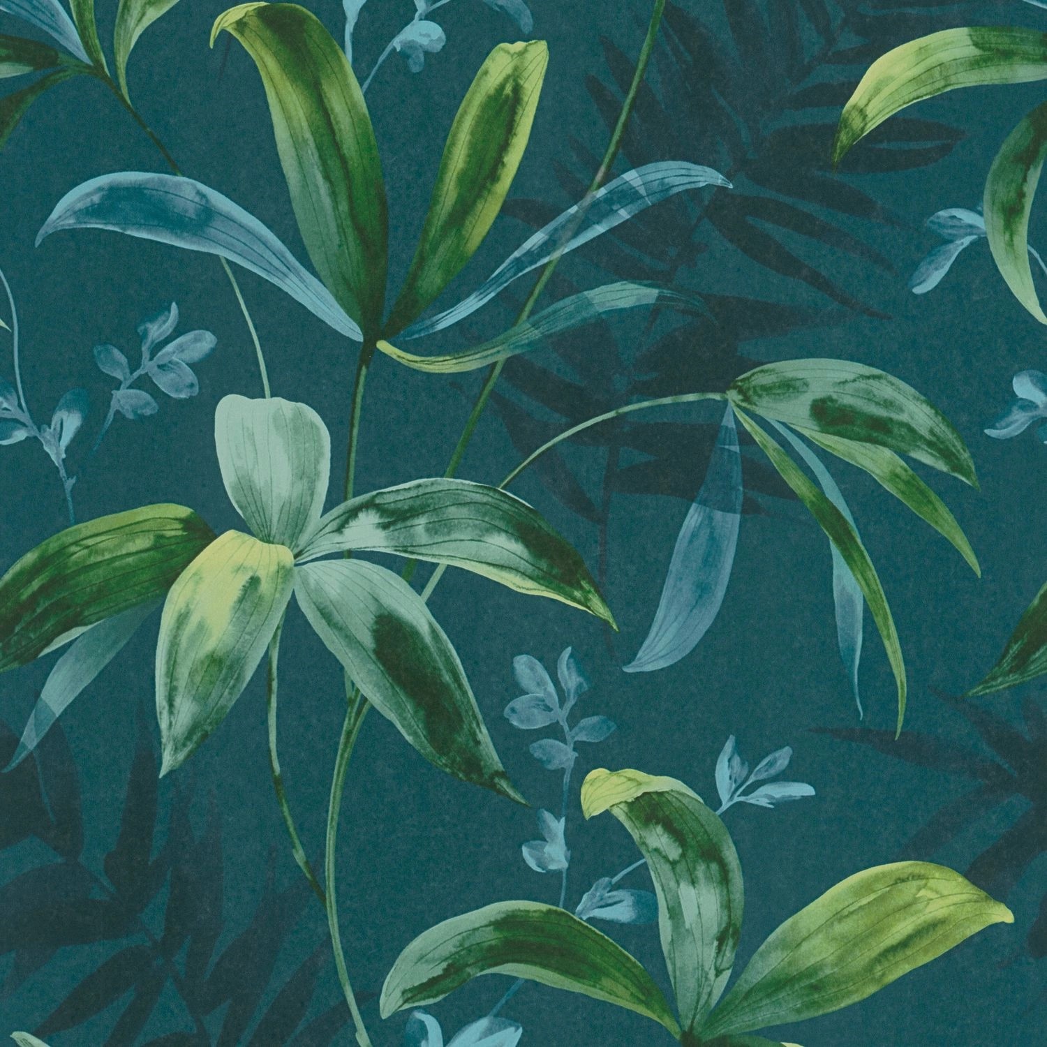 PROFHOME 377044-GU Natur Tapete Dschungel Matt Blau Grün 0,53 m x 10,05 m 5 günstig online kaufen